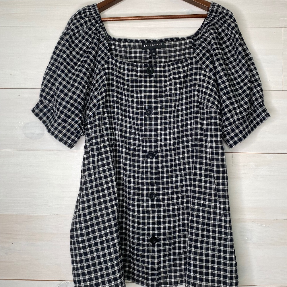 Lane Bryant Size 16 Black and White Women’s Short Sleeve Top